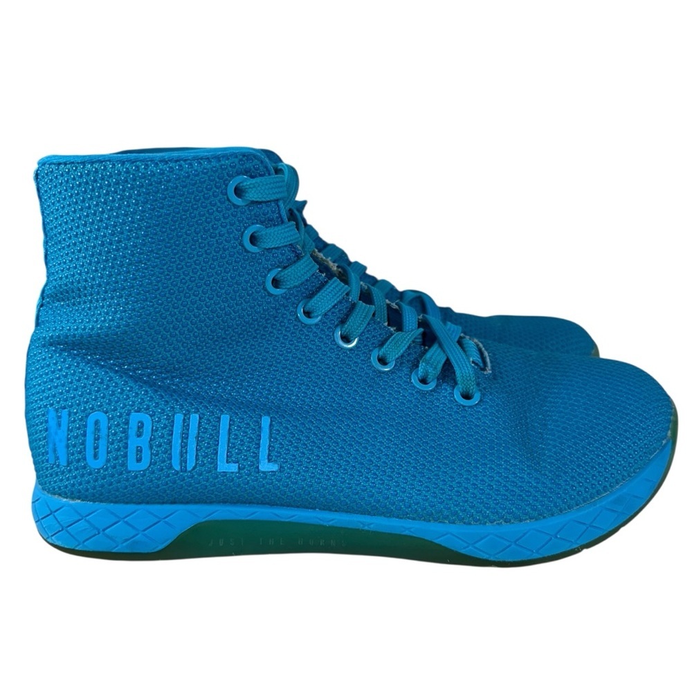 NOBull Men's 6.5 Women's 8 Neon Blue Outwork High Top Athletic Training Shoe